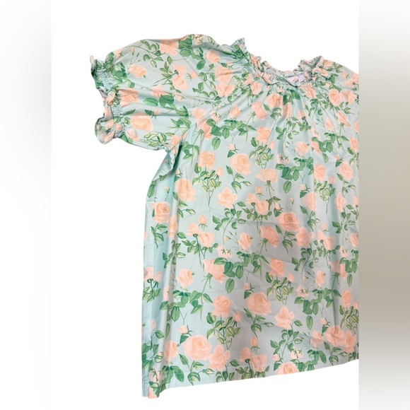 Hill House The Kit Top in Blue Roses Size Large - Picture 5 of 8